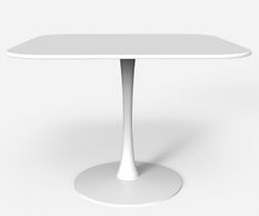 Table carrée blanc mat Tulipa 80 cm