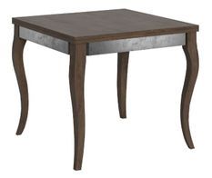 Table carrée extensible 4 à 6 personnes L 90 à 180 cm bois foncé et métal gris Odeza