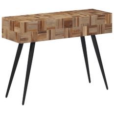 Table console 110x34x80 cm teck de récupération massif