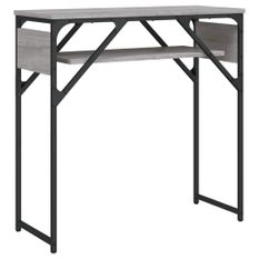 Table console avec étagère sonoma gris 75x30x75 cm