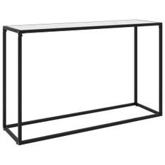 Table console Blanc 120x35x75 cm Verre trempé 2