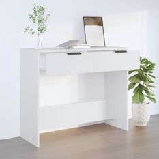 Table console Blanc 90x36x75 cm Bois d'ingénierie