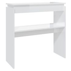 Table console Blanc brillant 80x30x80 cm