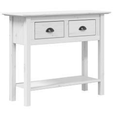 Table console BODO blanc 90x34,5x73 cm bois de pin massif