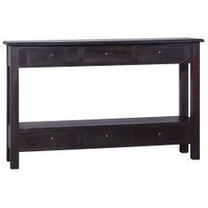 Table console Café noir clair 120x30x75 cm Bois d'acajou solide