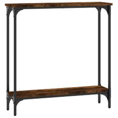 Table console chêne fumé 75x22,5x75 cm bois d'ingénierie