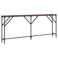 Table console chêne marron 180x23x75 cm bois d'ingénierie
