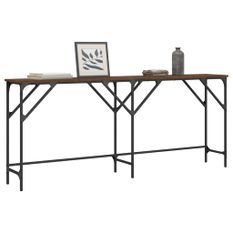 Table console chêne marron 180x29x75 cm bois d'ingénierie