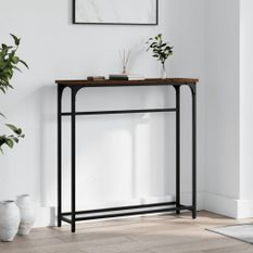 Table console chêne marron 75x19,5x75 cm bois d'ingénierie