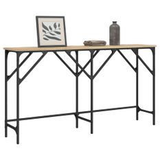 Table console chêne sonoma 140x29x75 cm bois d'ingénierie