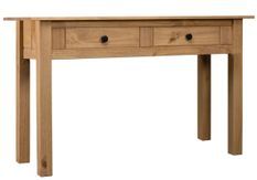 Table console en bois de pin massif Autika 110 cm – Élégance rustique et polyvalence