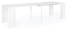 Table console extensible en acier et MDF blanc Ara L 45/270 cm