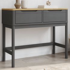 Table console FLORO gris 89,5x36,5x73 cm bois de pin massif