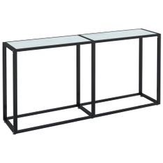 Table console Marbre blanc 160x35x75,5 cm Verre trempé