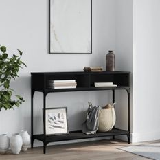 Table console noir 100x30,5x75 cm bois d'ingénierie