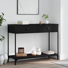 Table console noir 100x34,5x75 cm bois d'ingénierie