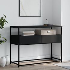 Table console noir 100x40x75 cm bois d'ingénierie