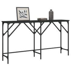 Table console noir 140x29x75 cm bois d'ingénierie