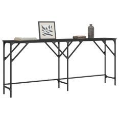 Table console noir 180x29x75 cm bois d'ingénierie
