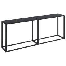 Table console Noir 200x35x75,5 cm Verre trempé