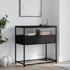 Table console noir 75x40x75 cm bois d'ingénierie