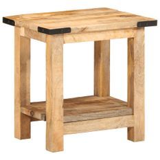 Table d'appoint 40x30x40 cm bois massif de manguier brut