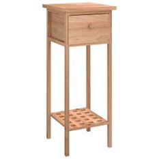 Table d'appoint avec tiroir 25x25x60 cm Bois massif de noyer