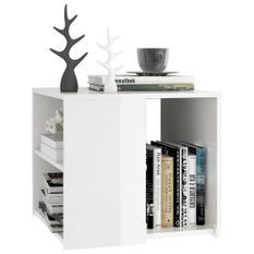 Table d'appoint Blanc brillant 50x50x45 cm