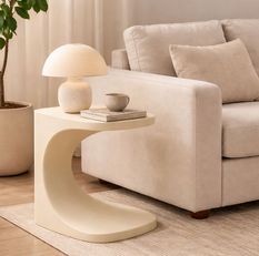 Table d'appoint blanche design pour intérieur et extérieur Salu