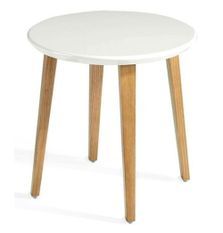 Table d'appoint bois blanc et bois plaqué noyer Manzu