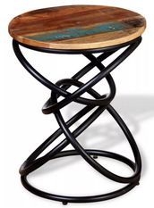 Table d'appoint bois de récupération et pieds métal noir Arsan