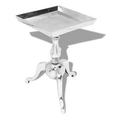 Table d'appoint carrée métal argenté Diam