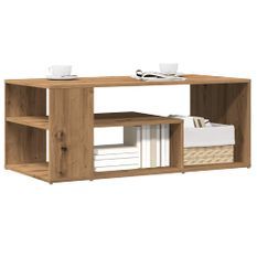 Table d'appoint chêne artisanal 100x50x40 cm bois d'ingénierie