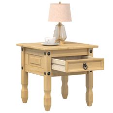 Table d'appoint Corona 50x50x50 cm bois de pin massif