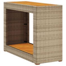 Table d'appoint de jardin dessus en bois beige 100x40x75 cm