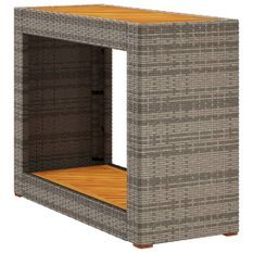 Table d'appoint de jardin dessus en bois gris 100x40x75 cm