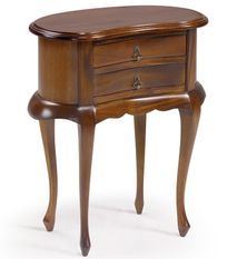 Table d'appoint en bois d'acajou marron 2 tiroirs CASTLE - Style colonial