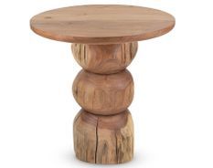 Table d'appoint en bois massif BARCA - Ø50 cm