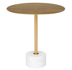Table d'appoint en laiton et marbre LECCO Ø 51cm