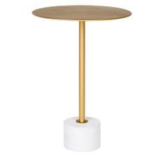 Table d'appoint en laiton et marbre LECCO Ø 41cm