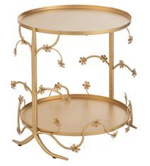Table d'appoint en métal doré avec des motifs Lilo D 48 cm