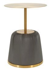 Table d'appoint grise avec plateau doré Perry
