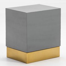 Table d'appoint métal gris et doré Alex H 47 cm