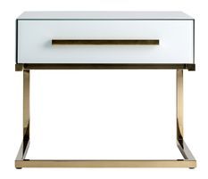 Table d'appoint design pieds acier doré et plateau miroir blanc Oliva 61 cm - Lot de 2