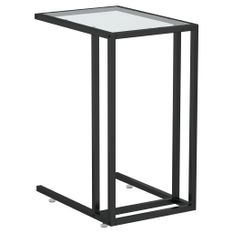 Table d'appoint ordinateur Transparent 50x35x65 cm Verre trempé