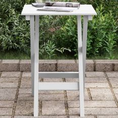 Table d’appoint pliable blanc bois de peuplier massif