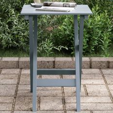 Table d’appoint pliable gris bois de peuplier massif