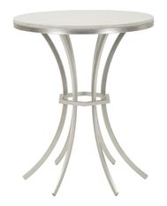 Table d'appoint ronde effet marbre et métal argenté Iste