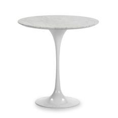Table d'appoint ronde marbre et fibre de verre blanc Ravies