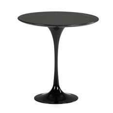 Table d'appoint ronde marbre et fibre de verre noir Ravies